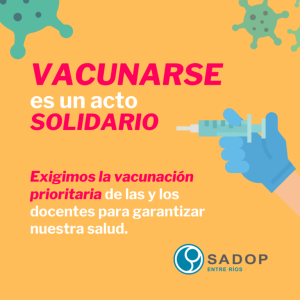 Lee más sobre el artículo SADOP solicitó formalmente la urgente vacunación del personal docente